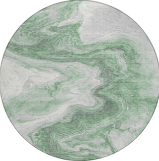 Piper Looms Chantille Abstract ACN1706 Green Machine Washable Area Rug Round Main Image