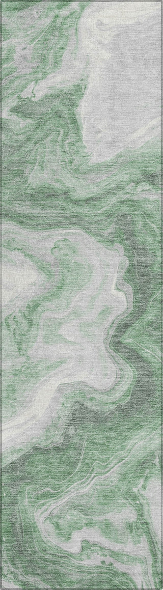 Piper Looms Chantille Abstract ACN1706 Green Machine Washable Area Rug Runner Main Image