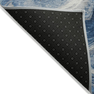 Piper Looms Chantille Abstract ACN1706 Navy Machine Washable Area Rug Backing Image