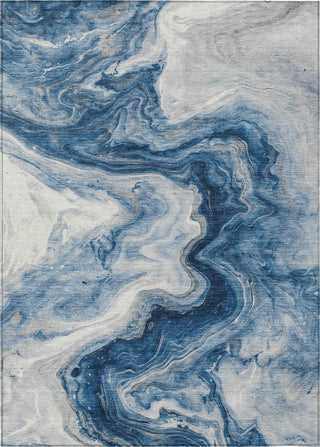 Piper Looms Chantille Abstract ACN1706 Navy Machine Washable Area Rug main image