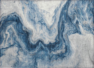 Piper Looms Chantille Abstract ACN1706 Navy Machine Washable Area Rug Scatter Main Image