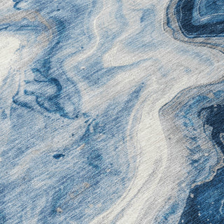 Piper Looms Chantille Abstract ACN1706 Navy Machine Washable Area Rug Swatch Image
