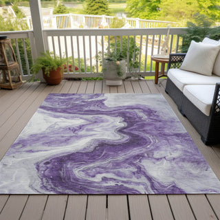 Piper Looms Chantille Abstract ACN1706 Purple Machine Washable Area Rug Outdoor Lifestyle Image Feature