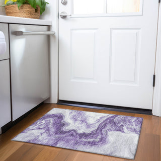 Piper Looms Chantille Abstract ACN1706 Purple Machine Washable Area Rug Scatter Lifestyle Image Feature