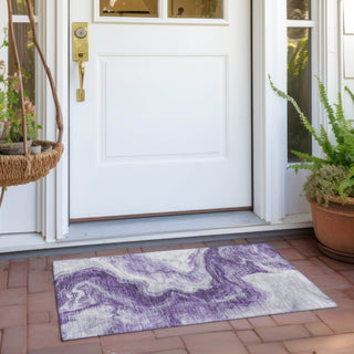Piper Looms Chantille Abstract ACN1706 Purple Machine Washable Area Rug Scatter Outdoor Lifestyle Image Feature