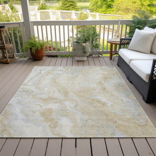 Piper Looms Chantille Abstract ACN1707 Beige Machine Washable Area Rug Outdoor Lifestyle Image Feature