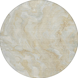 Piper Looms Chantille Abstract ACN1707 Beige Machine Washable Area Rug Round Main Image