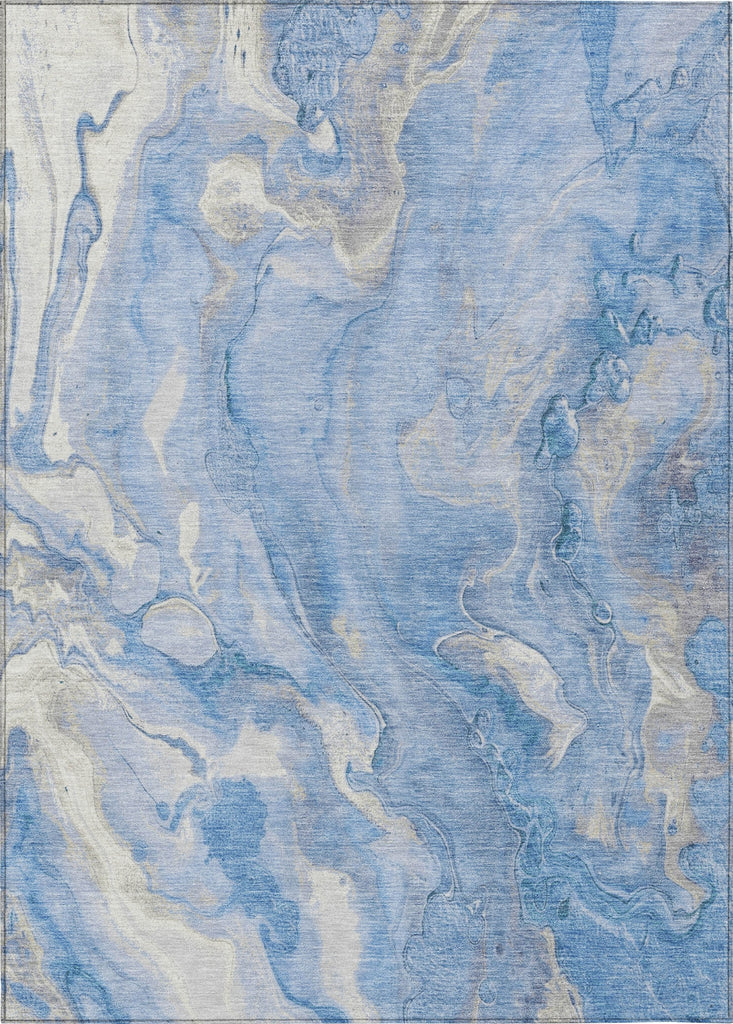 Piper Looms Chantille Abstract ACN1707 Blue Machine Washable Area Rug main image