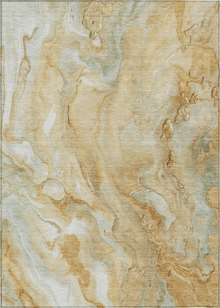 Piper Looms Chantille Abstract ACN1707 Gold Machine Washable Area Rug main image