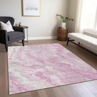 Piper Looms Chantille Abstract ACN1707 Pink Machine Washable Area Rug Lifestyle Image Feature