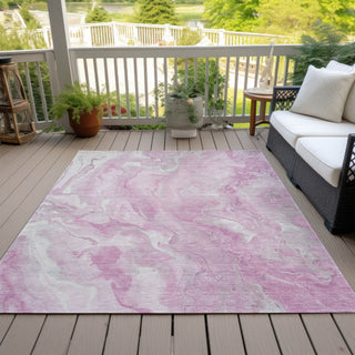 Piper Looms Chantille Abstract ACN1707 Pink Machine Washable Area Rug Outdoor Lifestyle Image Feature