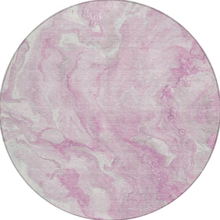 Piper Looms Chantille Abstract ACN1707 Pink Machine Washable Area Rug Round Main Image