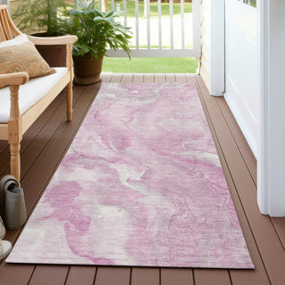 Piper Looms Chantille Abstract ACN1707 Pink Machine Washable Area Rug Runner Outdoor Lifestyle Image Feature