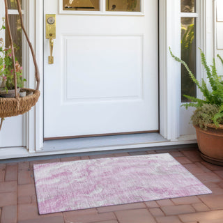 Piper Looms Chantille Abstract ACN1707 Pink Machine Washable Area Rug Scatter Outdoor Lifestyle Image Feature