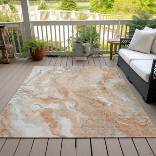 Piper Looms Chantille Abstract ACN1707 Salmon Machine Washable Area Rug Outdoor Lifestyle Image Feature
