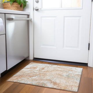 Piper Looms Chantille Abstract ACN1707 Salmon Machine Washable Area Rug Scatter Lifestyle Image Feature