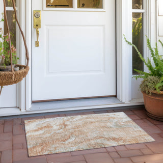Piper Looms Chantille Abstract ACN1707 Salmon Machine Washable Area Rug Scatter Outdoor Lifestyle Image Feature
