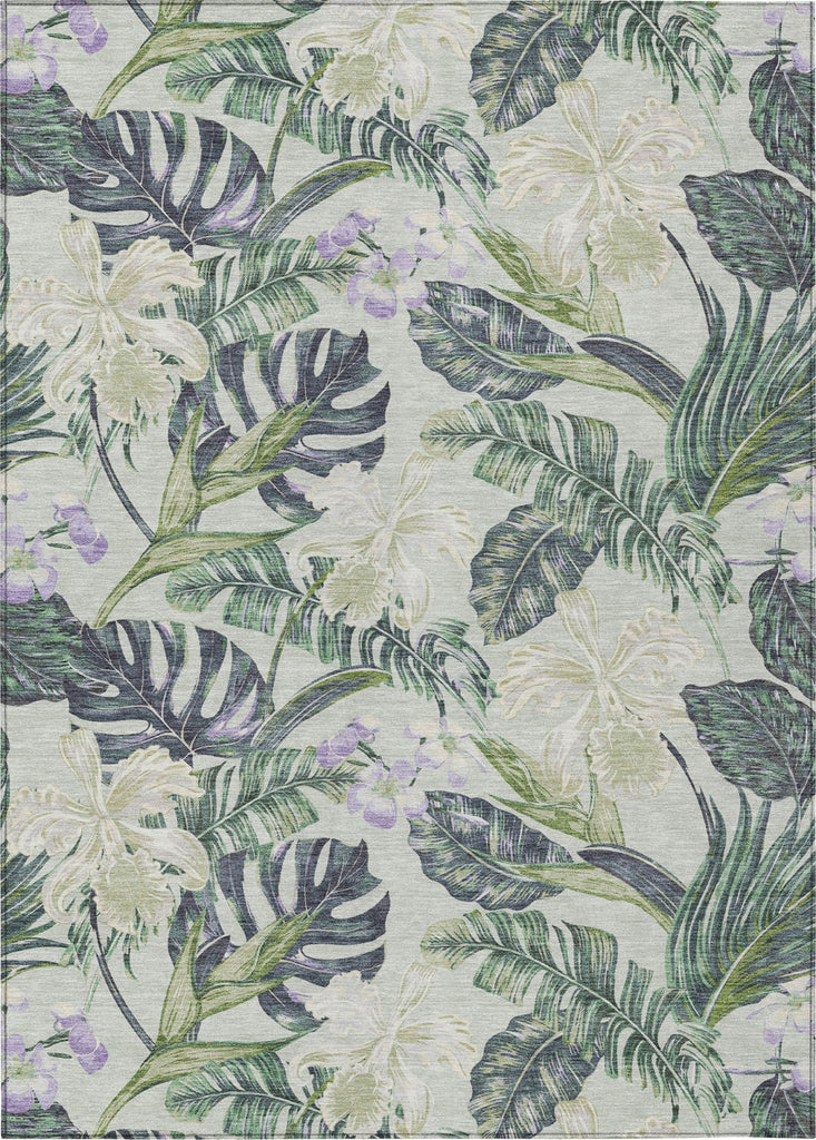 Piper Looms Chantille Floral ACN1708 Aloe Machine Washable Area Rug main image