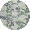 Piper Looms Chantille Floral ACN1708 Aloe Machine Washable Area Rug Round Main Image