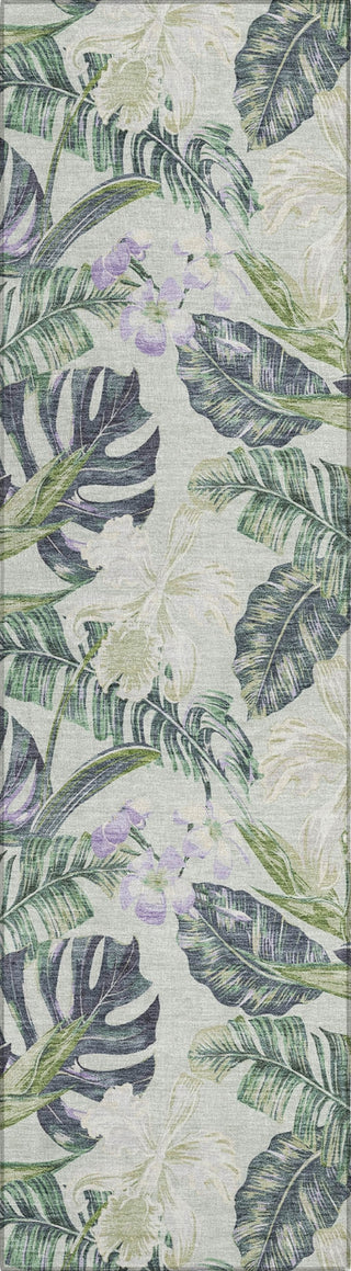 Piper Looms Chantille Floral ACN1708 Aloe Machine Washable Area Rug Runner Main Image