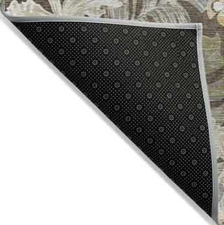 Piper Looms Chantille Floral ACN1708 Brown Machine Washable Area Rug Backing Image