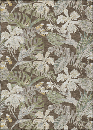 Piper Looms Chantille Floral ACN1708 Brown Machine Washable Area Rug main image