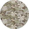 Piper Looms Chantille Floral ACN1708 Brown Machine Washable Area Rug Round Main Image