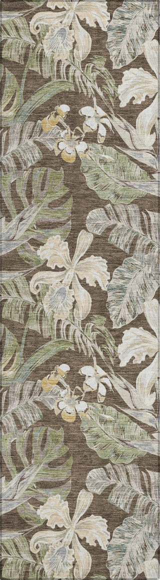 Piper Looms Chantille Floral ACN1708 Brown Machine Washable Area Rug Runner Main Image