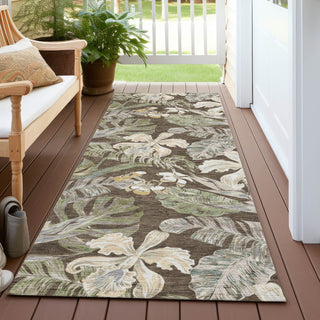 Piper Looms Chantille Floral ACN1708 Brown Machine Washable Area Rug Runner Outdoor Lifestyle Image Feature