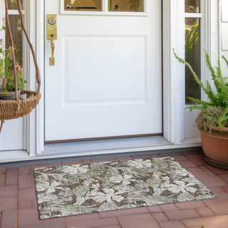 Piper Looms Chantille Floral ACN1708 Brown Machine Washable Area Rug Scatter Outdoor Lifestyle Image Feature