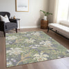 Piper Looms Chantille Floral ACN1708 Gray Machine Washable Area Rug Lifestyle Image Feature