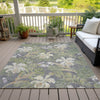 Piper Looms Chantille Floral ACN1708 Gray Machine Washable Area Rug Outdoor Lifestyle Image Feature