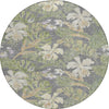 Piper Looms Chantille Floral ACN1708 Gray Machine Washable Area Rug Round Main Image