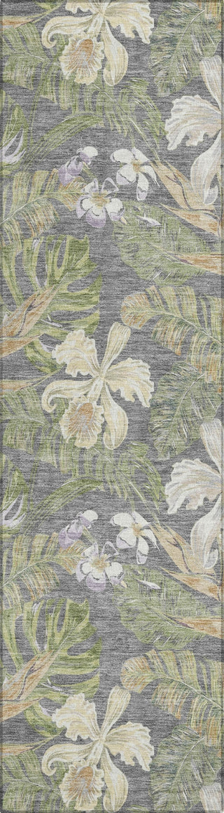 Piper Looms Chantille Floral ACN1708 Gray Machine Washable Area Rug Runner Main Image