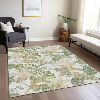 Piper Looms Chantille Floral ACN1708 Ivory Machine Washable Area Rug Lifestyle Image Feature