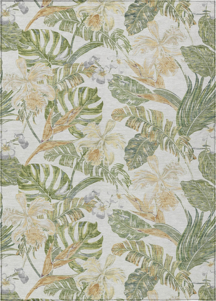 Piper Looms Chantille Floral ACN1708 Ivory Machine Washable Area Rug main image