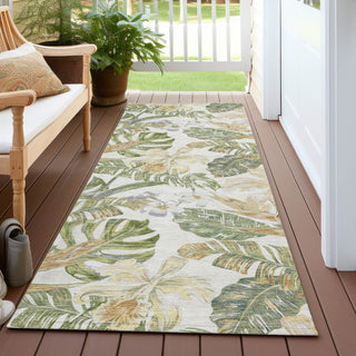 Piper Looms Chantille Floral ACN1708 Ivory Machine Washable Area Rug Runner Outdoor Lifestyle Image Feature