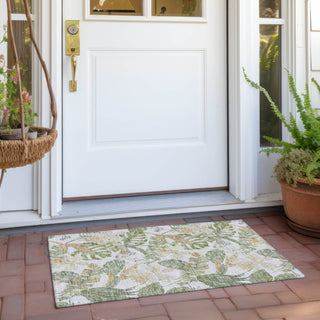 Piper Looms Chantille Floral ACN1708 Ivory Machine Washable Area Rug Scatter Outdoor Lifestyle Image Feature