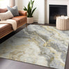 Piper Looms Chantille Abstract ACN1709 Gold Machine Washable Area Rug Lifestyle Image Feature