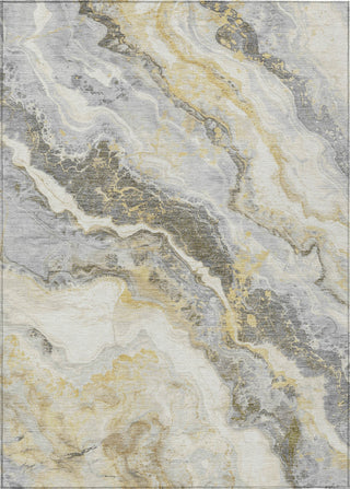 Piper Looms Chantille Abstract ACN1709 Gold Machine Washable Area Rug main image
