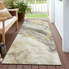 Piper Looms Chantille Abstract ACN1709 Gold Machine Washable Area Rug Runner Outdoor Lifestyle Image Feature