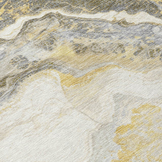 Piper Looms Chantille Abstract ACN1709 Gold Machine Washable Area Rug Swatch Image