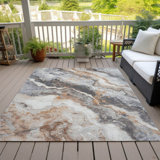 Piper Looms Chantille Abstract ACN1709 Silver Machine Washable Area Rug Outdoor Lifestyle Image Feature