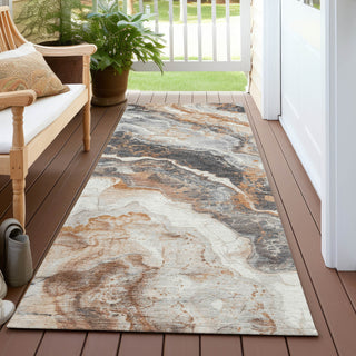 Piper Looms Chantille Abstract ACN1709 Silver Machine Washable Area Rug Runner Outdoor Lifestyle Image Feature