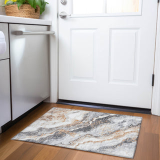 Piper Looms Chantille Abstract ACN1709 Silver Machine Washable Area Rug Scatter Lifestyle Image Feature