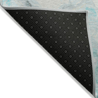 Piper Looms Chantille Abstract ACN1709 Teal Machine Washable Area Rug Backing Image