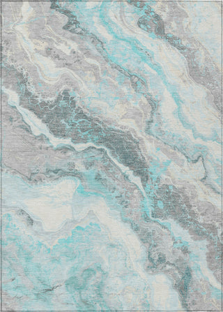 Piper Looms Chantille Abstract ACN1709 Teal Machine Washable Area Rug main image