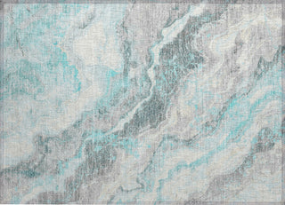 Piper Looms Chantille Abstract ACN1709 Teal Machine Washable Area Rug Scatter Main Image