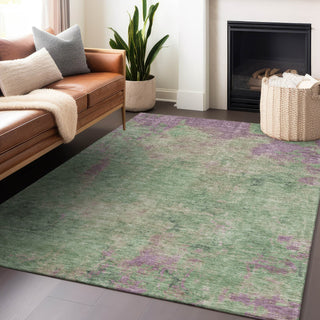 Piper Looms Chantille Abstract ACN1710 Aloe Machine Washable Area Rug Lifestyle Image Feature