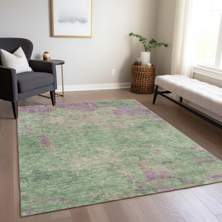 Piper Looms Chantille Abstract ACN1710 Aloe Machine Washable Area Rug Lifestyle Image Feature